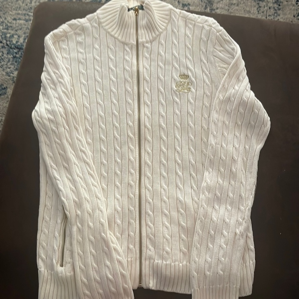 Like new RL zip cable knit sweater